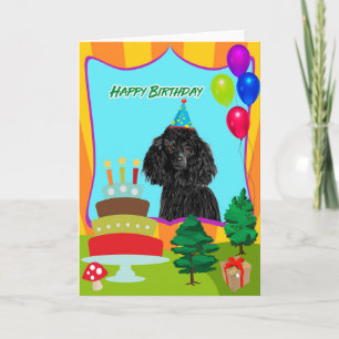 Tarjeta Poodle Dog Happy Birday