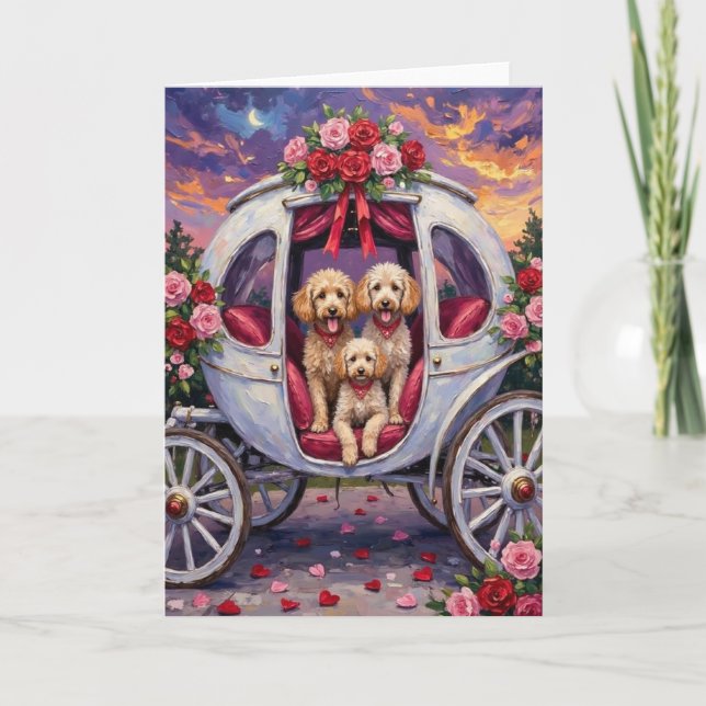 Tarjeta Poodle Dog Valentine's Day  (Anverso)