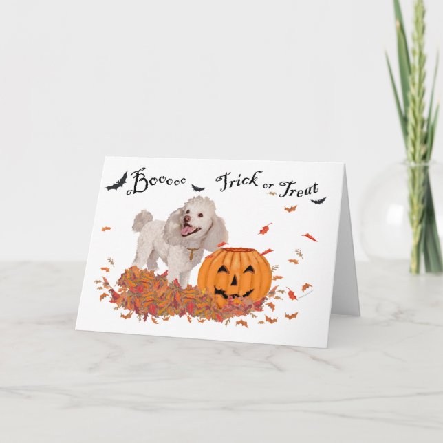 Tarjeta Poodle Halloween (Anverso)