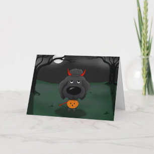 Tarjeta Poodle Halloween