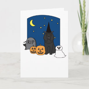 Tarjeta Poodle Halloween