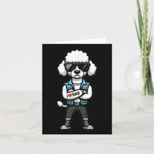 Tarjeta Poodle I Love Dad Funny Dog Tattoo