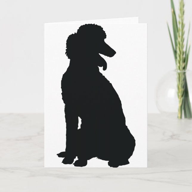 Tarjeta Poodle Silhouette (Anverso)