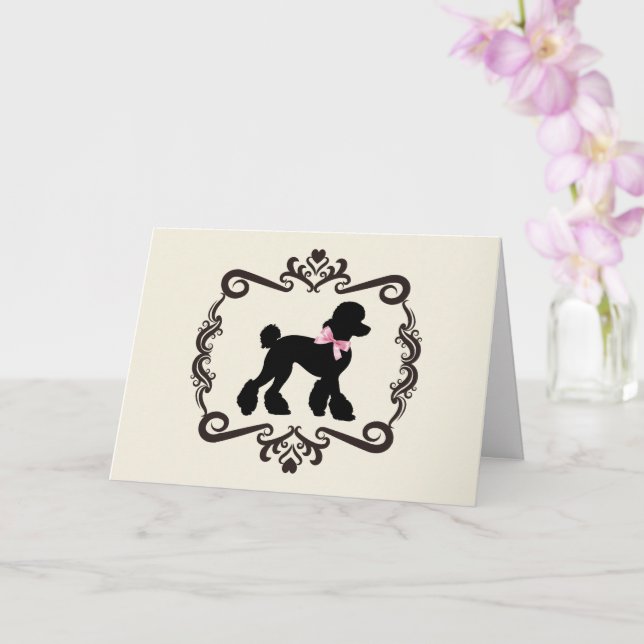 Tarjeta Poodle Silhouette (Orquídea)