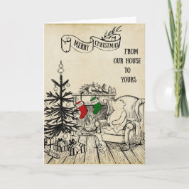 Tarjeta Pooh y Piglet - Feliz Navidad