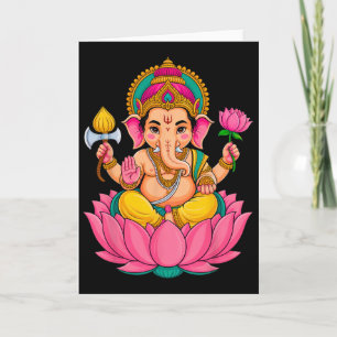 Tarjeta Pooja hindú Ganesha Elefante Dios India Meditación