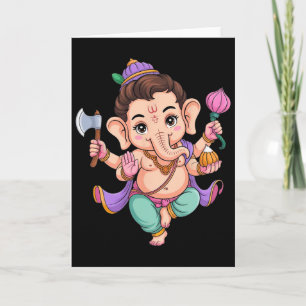 Tarjeta Pooja hindú Ganesha Elefante Dios India Meditación