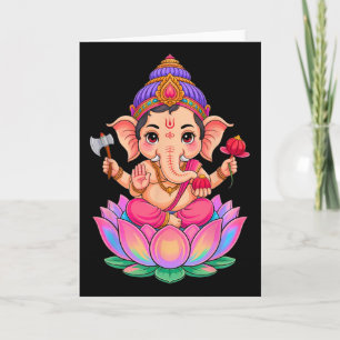 Tarjeta Pooja hindú Ganesha Elefante Dios India Meditación
