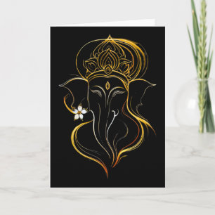 Tarjeta Pooja hindú Ganesha Elefante Dios India Meditación