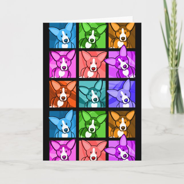 Tarjeta Pop Art Corgi (Anverso)
