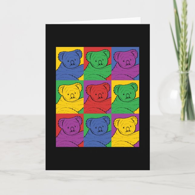 Tarjeta Pop Art Koala (Anverso)