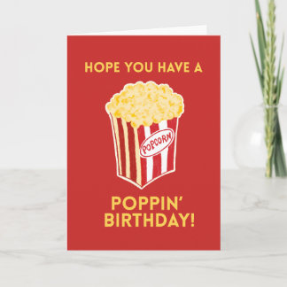 Tarjeta Popcorn Birthday Card Poppin’ Funny Cute Pun Card