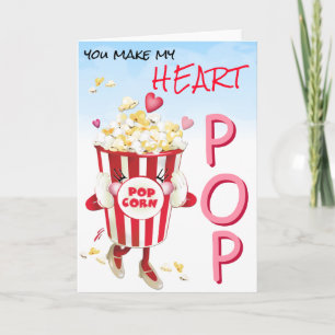Tarjeta Popcorn Love Funny Pun