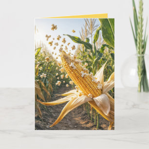 Tarjeta Popcorn Popping on the Corn Cob