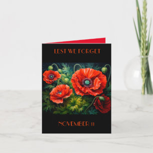 Tarjeta Poppies de Día de Recuerdo. Editable