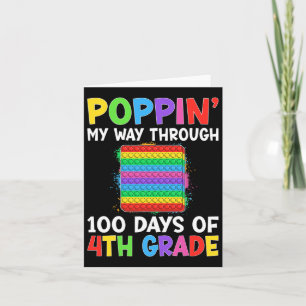 Tarjeta Poppin A Través De 100 Días De Estudiante De 4º Gr