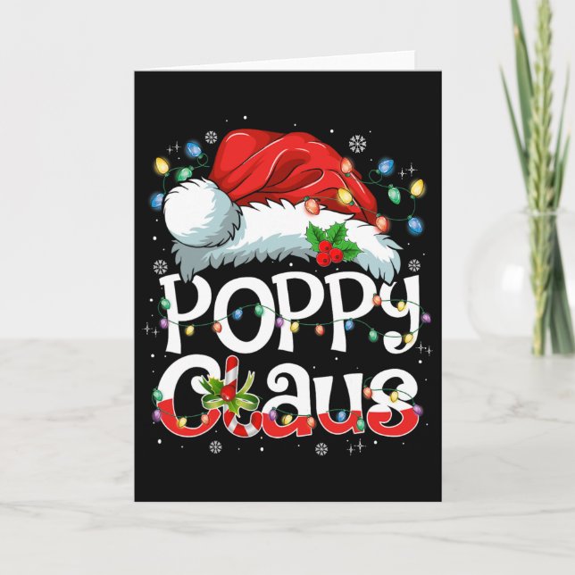 Tarjeta Poppy Claus Xmas Santa Matching Family Christmas P (Anverso)