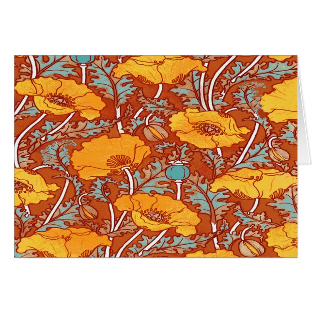 Tarjeta ~ Poppy de vintage (Anverso (Horizontal))