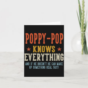 Tarjeta Poppy-pop sabe todo el día del padre retro