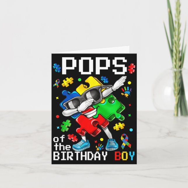 Tarjeta Pops del niño del cumpleaños pieza de rompecabezas (Anverso)