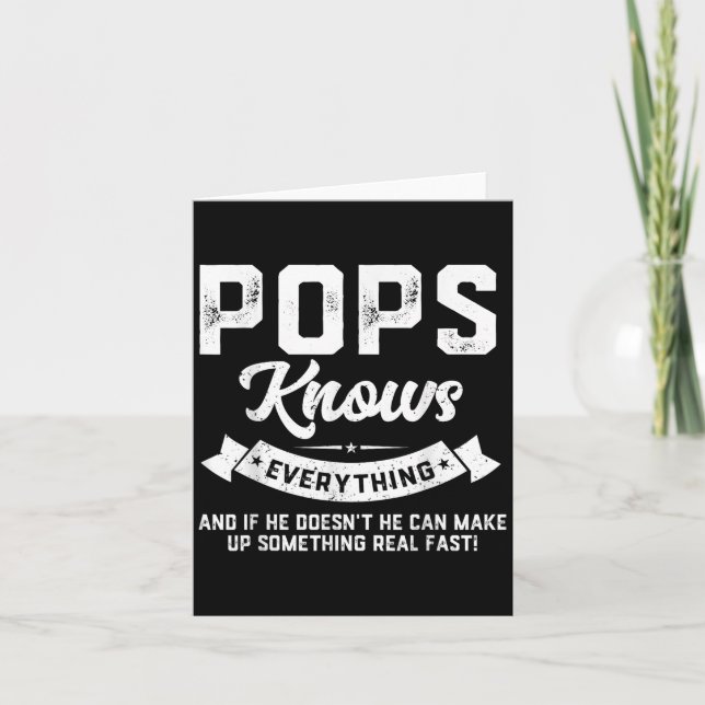 Tarjeta Pops Lo Sabe Todo - Papá Divertido Papi Pops  (Anverso)