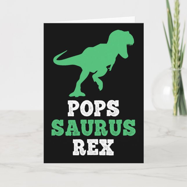 Tarjeta Pops-saurus Rex Dino Dinosaur Funny Popssaurus  (Anverso)