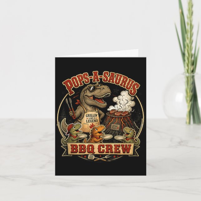 Tarjeta Popsa un saurus equipo de barbacoa dinosaurio dive (Anverso)