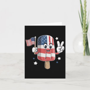 Tarjeta Popsicle 4 De Julio Niños Eeuu Bandera Estadounide