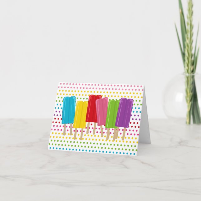 Tarjeta Popsicles y lunares Notecards (Anverso)