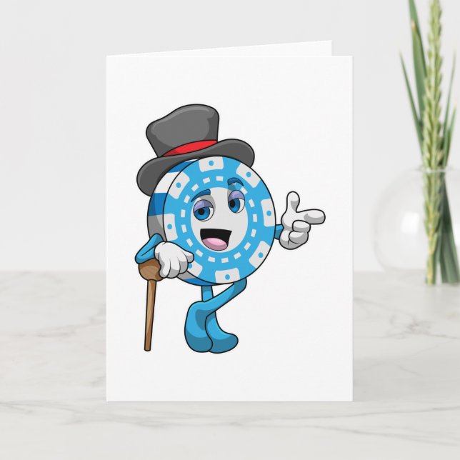 Tarjeta Póquer con fichas de póquer (Anverso)