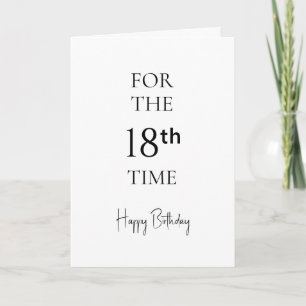 Tarjeta Por 18ª vez Feliz cumpleaños 18 Minimalista