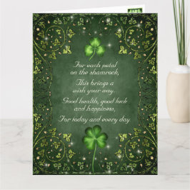Tarjeta Por cada Petal en el Día de Shamrock St Patrick