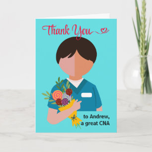 Tarjeta Por CNA masculino Gracias con Candy Bouquet