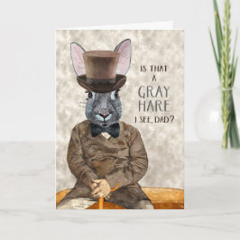 Tarjeta por Dad Funny Birny Hipster Rabbit Gray Hare