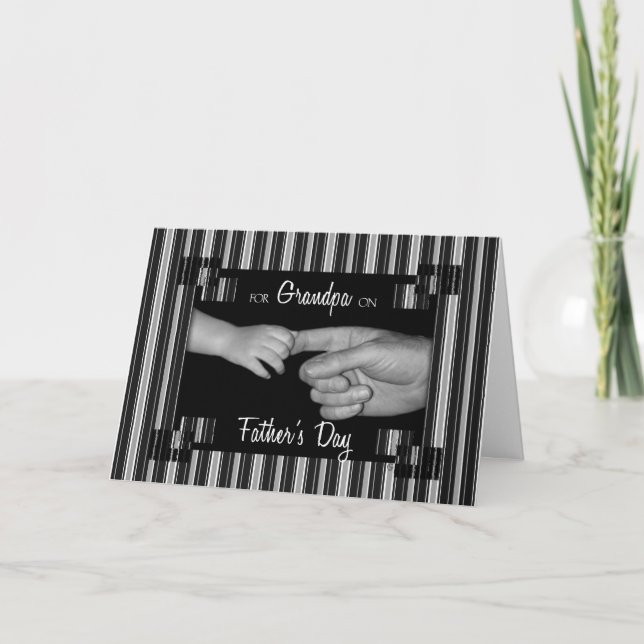 Tarjeta por el abuelo en el Día del Padre Pinstritado (Anverso)