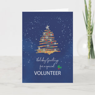 Tarjeta Por el árbol navideño voluntario en la marina