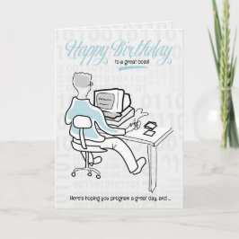 Tarjeta por el cumpleaños del hombre de la computadora div