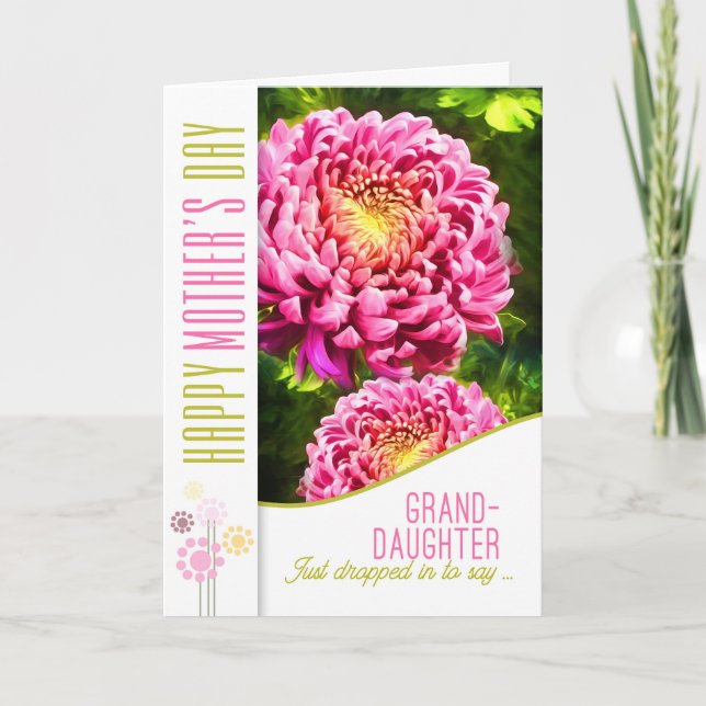 Tarjeta por el Día de la Abuela Madre Dahlia Pink (Anverso)
