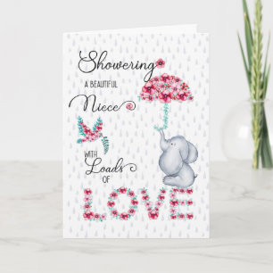 Tarjeta por el Día de la Madre de Niña mostrándote amor