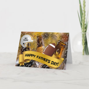 Tarjeta por el Día del Amigo Padre: Fútbol y cerveza