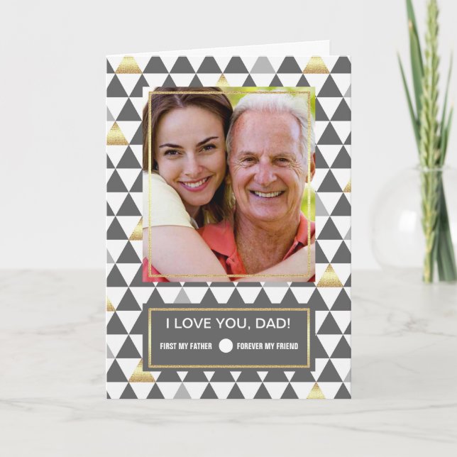 Tarjeta Por el Día del Padre. Foto personalizada (Anverso)