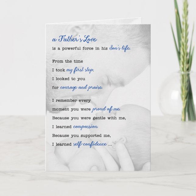 Tarjeta por el Día del Padre Sentimental del Hijo (Anverso)