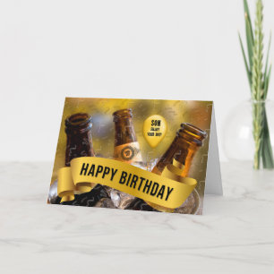 Tarjeta por el divertido cubo de la cerveza de cumpleaños