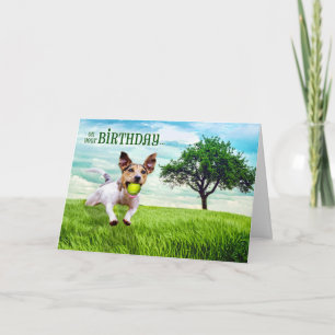 Tarjeta por él en su cumpleaños, Jack Russel Terrier Dog
