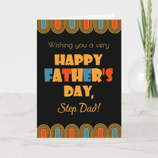 Tarjeta Por el estilo Art Deco del Día del Padre en negro