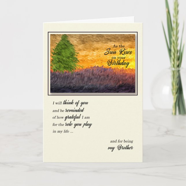 Tarjeta Por el hermano en su escena de cumpleaños (Anverso)