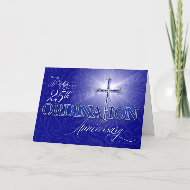 Tarjeta por el Jubileo Plata de la 25ª Ordenación del Obis (Anverso)