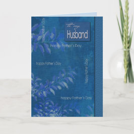 Tarjeta Por el marido en el patrón de la hoja azul del día