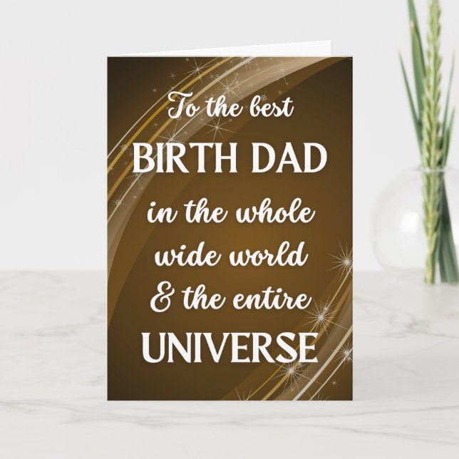 Tarjeta Por el nacimiento, papá, tema del Universo del Día (Anverso)