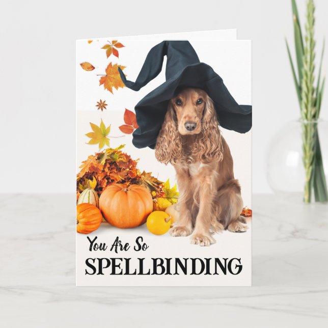 Tarjeta Por el perro halloween, espeleón y novia en Gorra (Anverso)